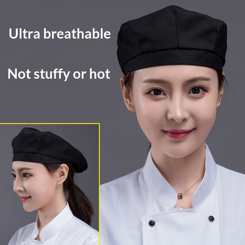 Chapeau unisexe Chapeau Beret d'été respirant Cap de travail pour le personnel de service
