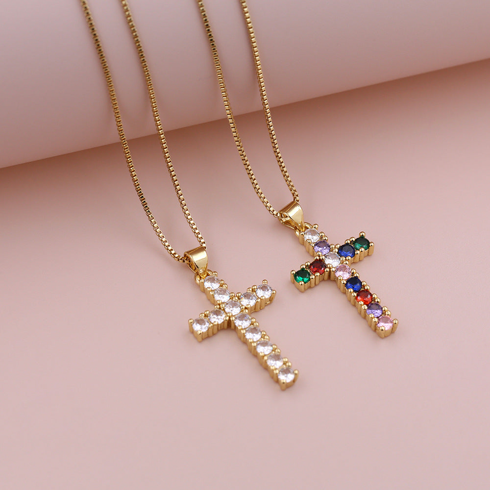 Mini collier de pendentif couleur Micro-Paved Zircon