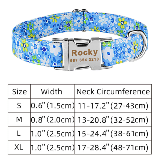 Collier de chien personnalisé en nylon réglable Free gravé Nom ID Tag