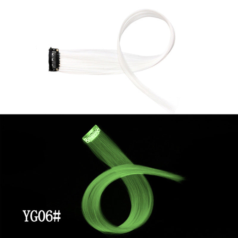 Clip bricolage lumineux - Cheveux lumineux en cheveux sans trace 50 CM couleur arc-en-ciel