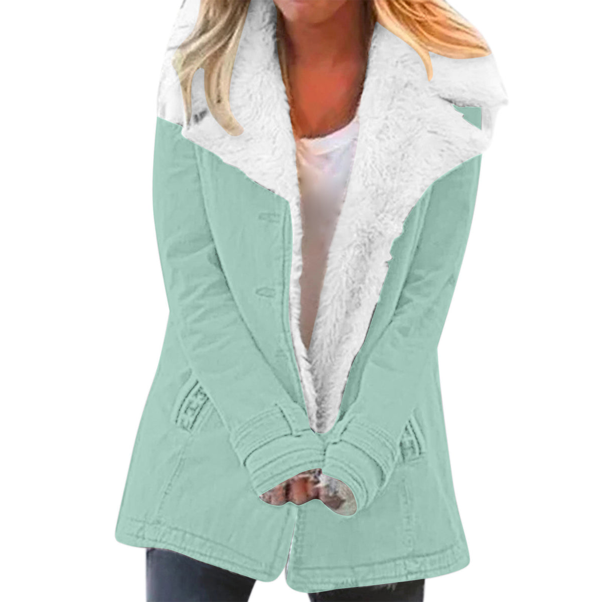 Manteau de coton chaud à manches longues à manches longues