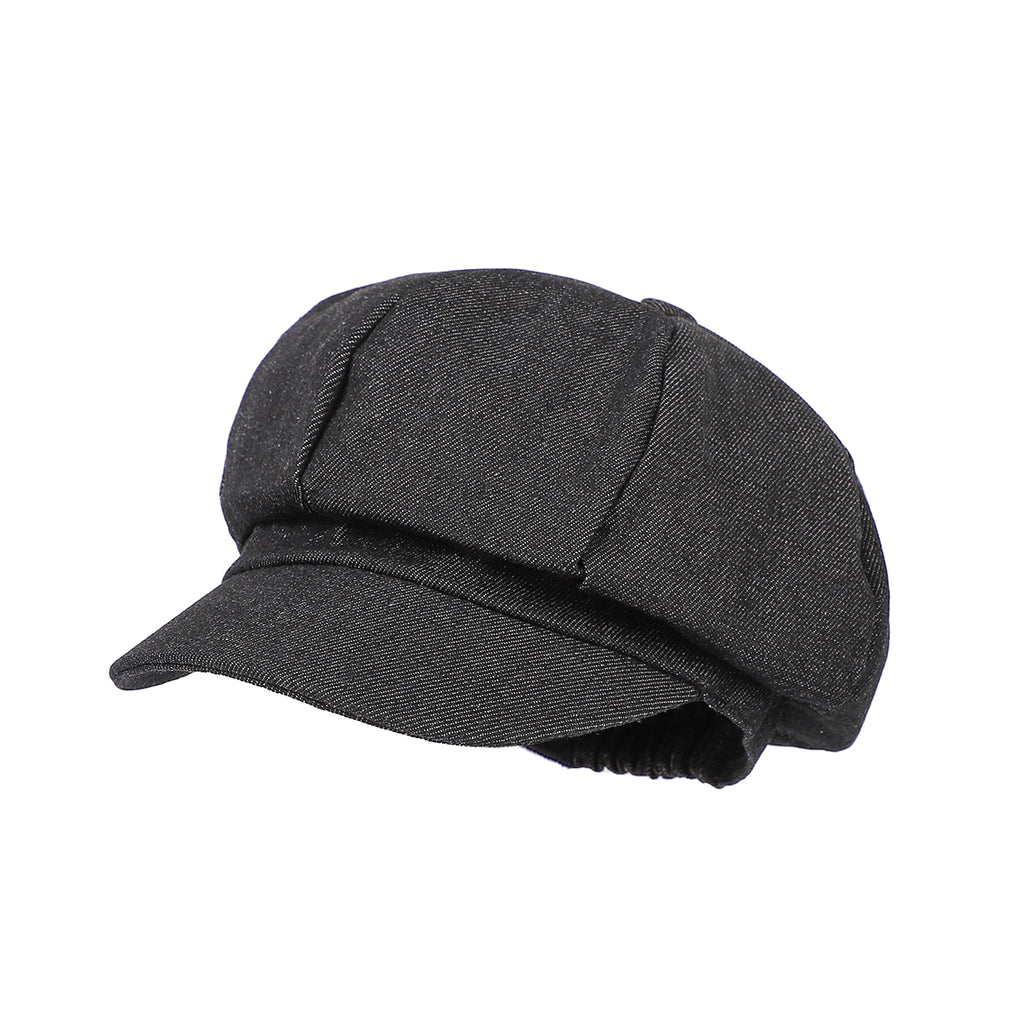 Rétro Lavé à l'eau Octagonal Newsboy Cap avec bride arrière réglable