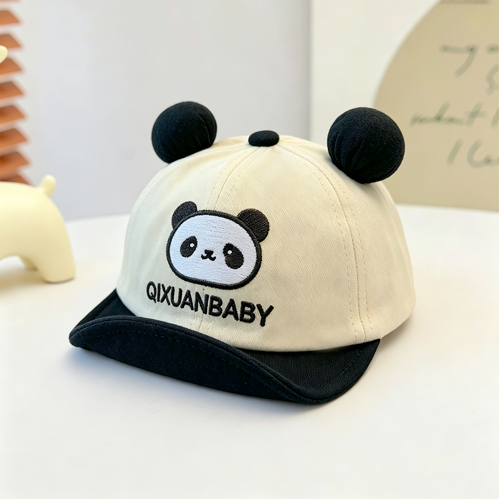 Été Garçons et filles Brodé Panda Lettre Trois dimensions Ear Baseball Cap Suitabl