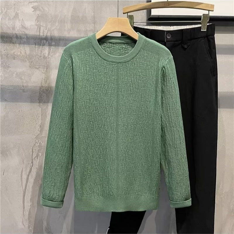 Chandail de base Jacquard à col solide pour hommes SpringAutomn