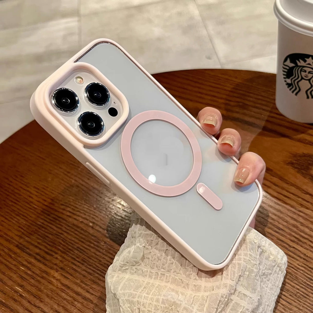 Boîtier de téléphone en silicone magnétique acrylique résistant à la chute