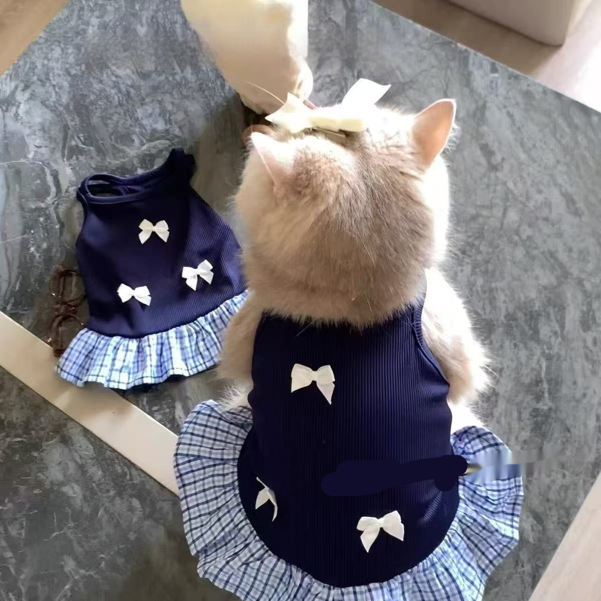 Robe de Veste Petit Chat et Chien Style Preppy