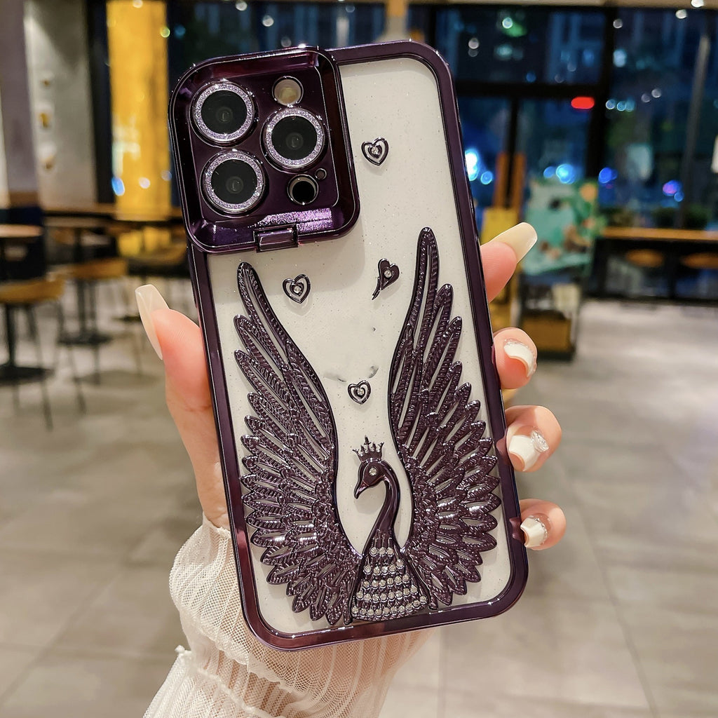 Angel Wing Frame Bracket Electroplating Téléphonie tridimensionnelle Case