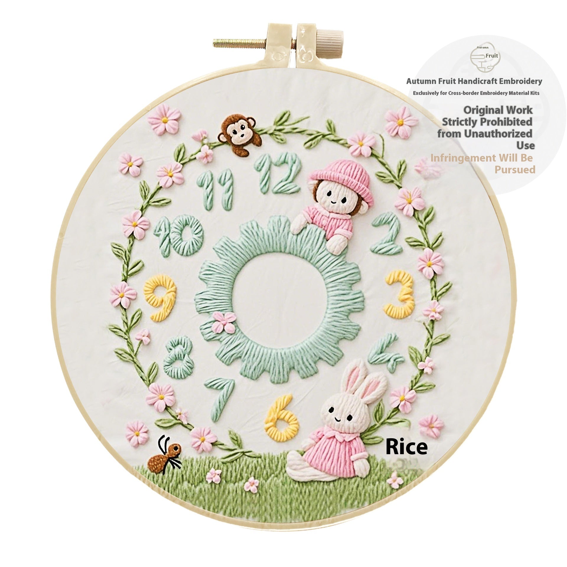 Décoration de l'horloge Broderie Diy Creative Simple Kit Matériau