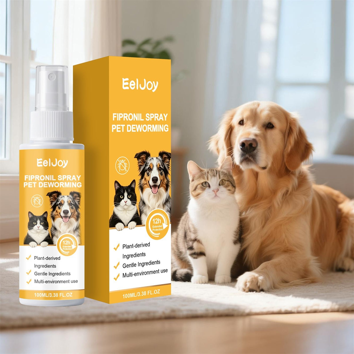 Eeljoy Pet Fipronil Spray quotidien nettoyage de surface du corps et soin Texture douce Pet Care Pro