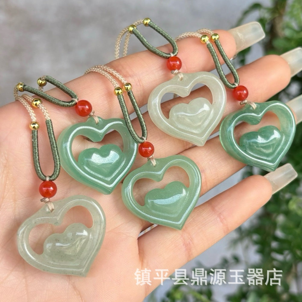 Pendentif naturel Aventurine Peace Lock pour hommes et femmes