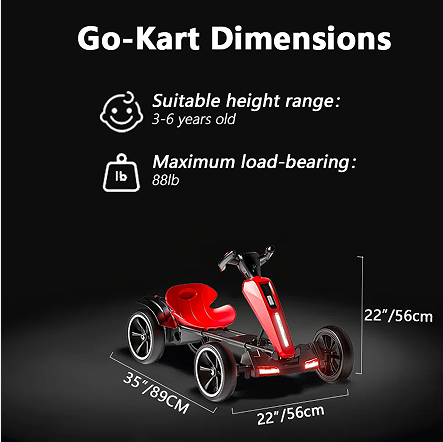 12V Pédale électrique pour enfants Go Kart