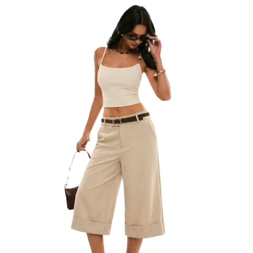Pantalons Midi Vintage haut de gamme pour femmes