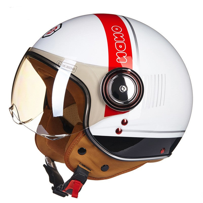 Demi casque de voiture de batterie léger semi-couvert rétro