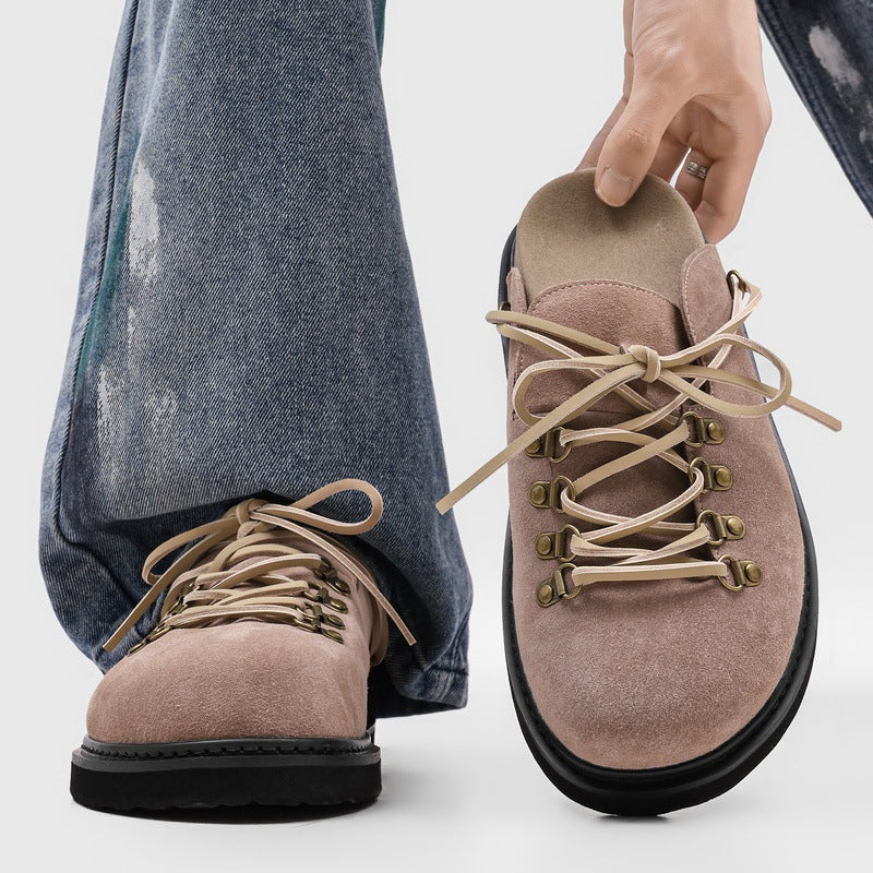 Chaussures à Mule polyvalentes en plein air Slip-on Augmentation de la hauteur Pantoufles à orteil fermé