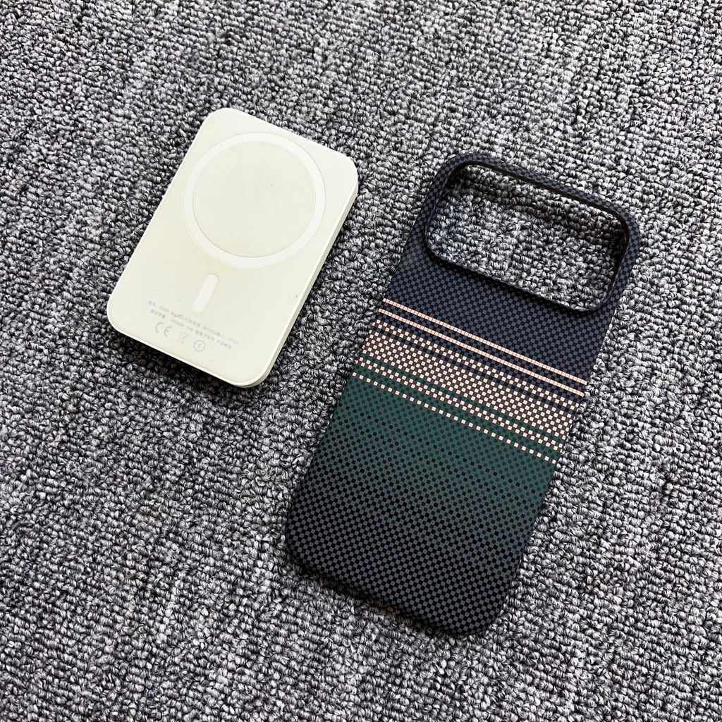 Boîtier de téléphone magnétique en fibre de carbone Kevlar