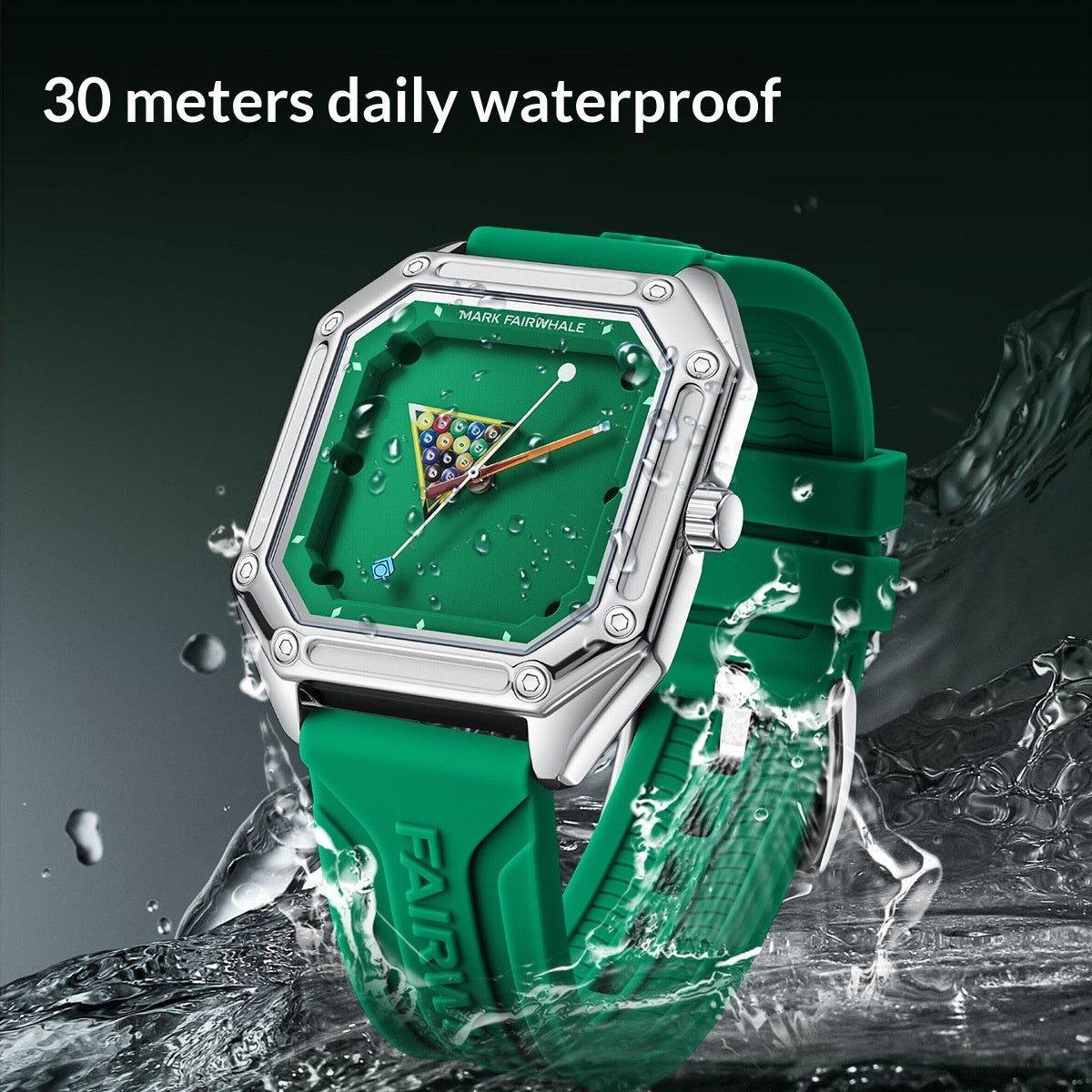 Creative Quartz Wristwatch Personalized Men with a billiard-themed dial