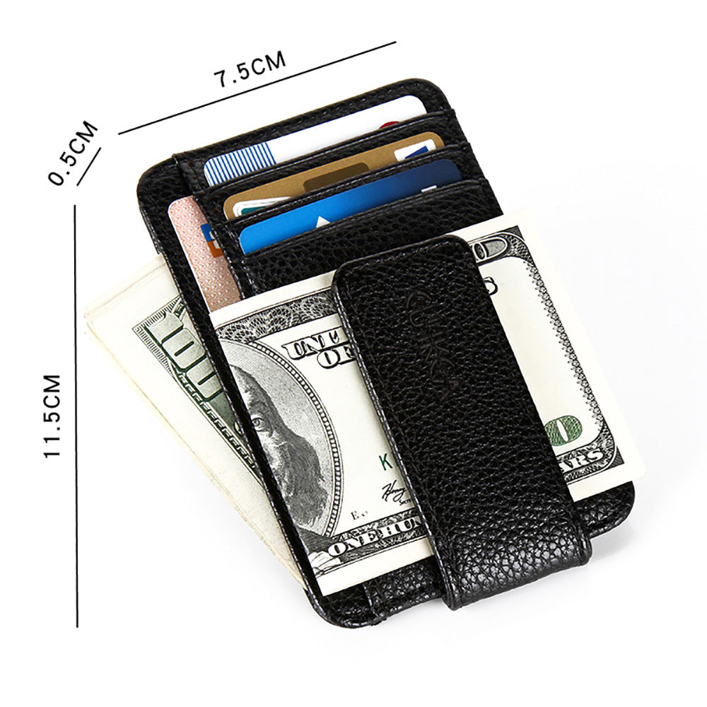 Cross border Arrivée Mode Portefeuille Hommes Porte-carte magnétique Snap Style coréen Am