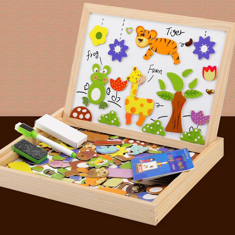 MWZ Magnetic Joypin Animal Zodiac Tableau de dessin double face Enfants Jigsaw éducatif P