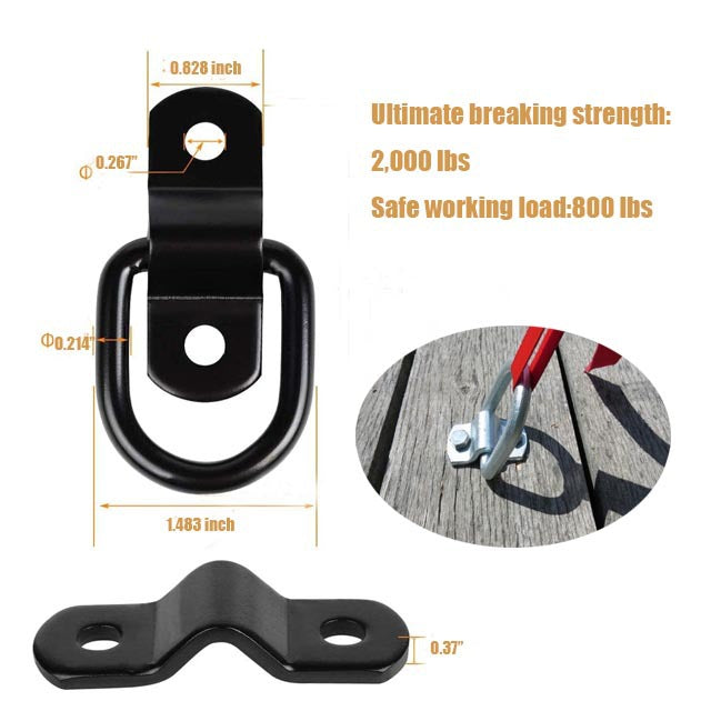 Accessoires modifiés Crochet de plancher de bague de traction galvanisé pour camions