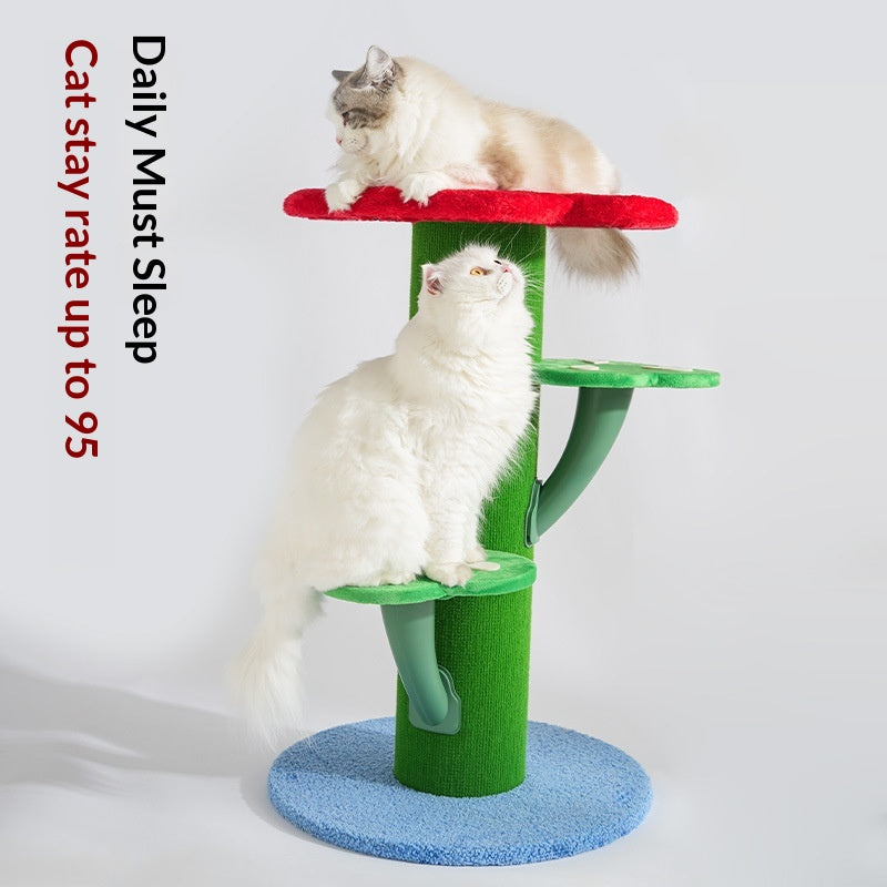 Miao Xianer Cat Jeu plate-forme de saut en forme de plante verte
