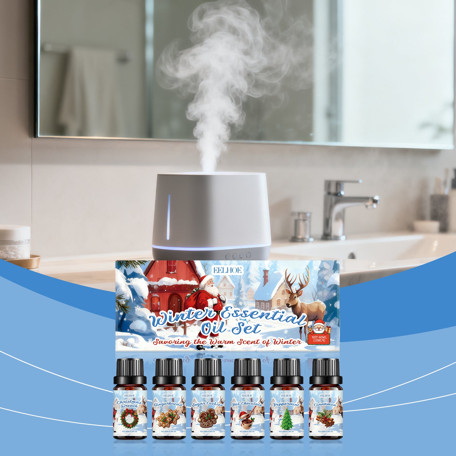 Ensemble d'huile essentielle d'aromathérapie d'hiver 10mlx61box