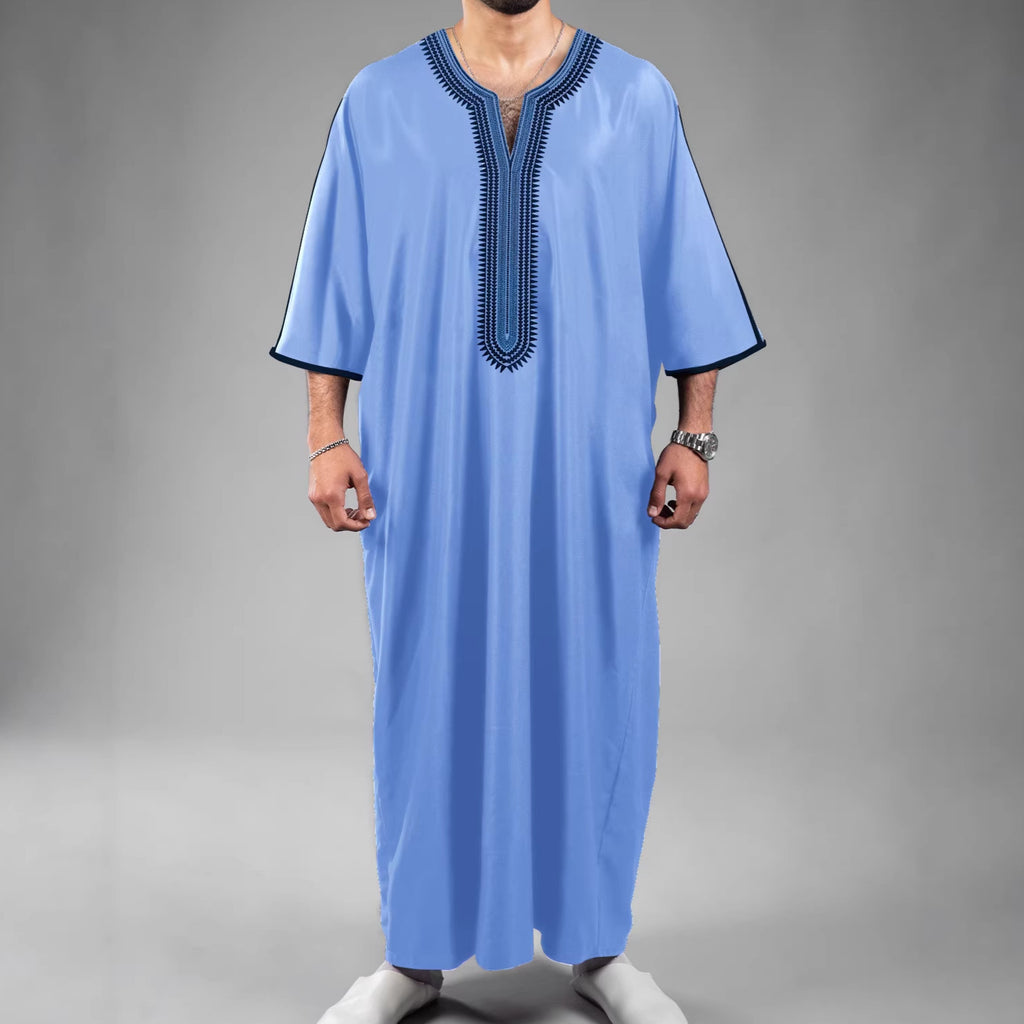 Robe masculine marocaine ethnique à impression numérique 3D
