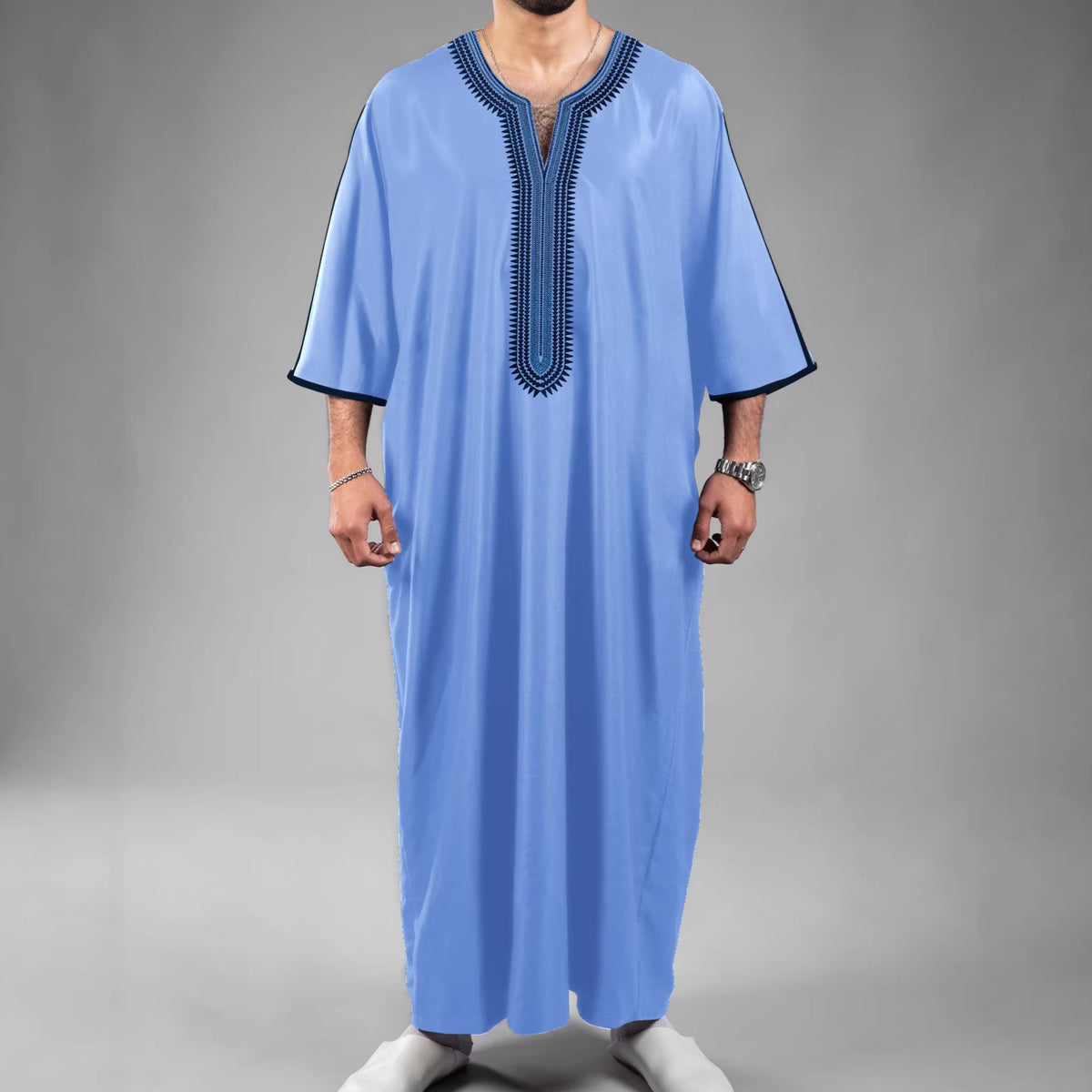 Robe masculine marocaine ethnique à impression numérique 3D