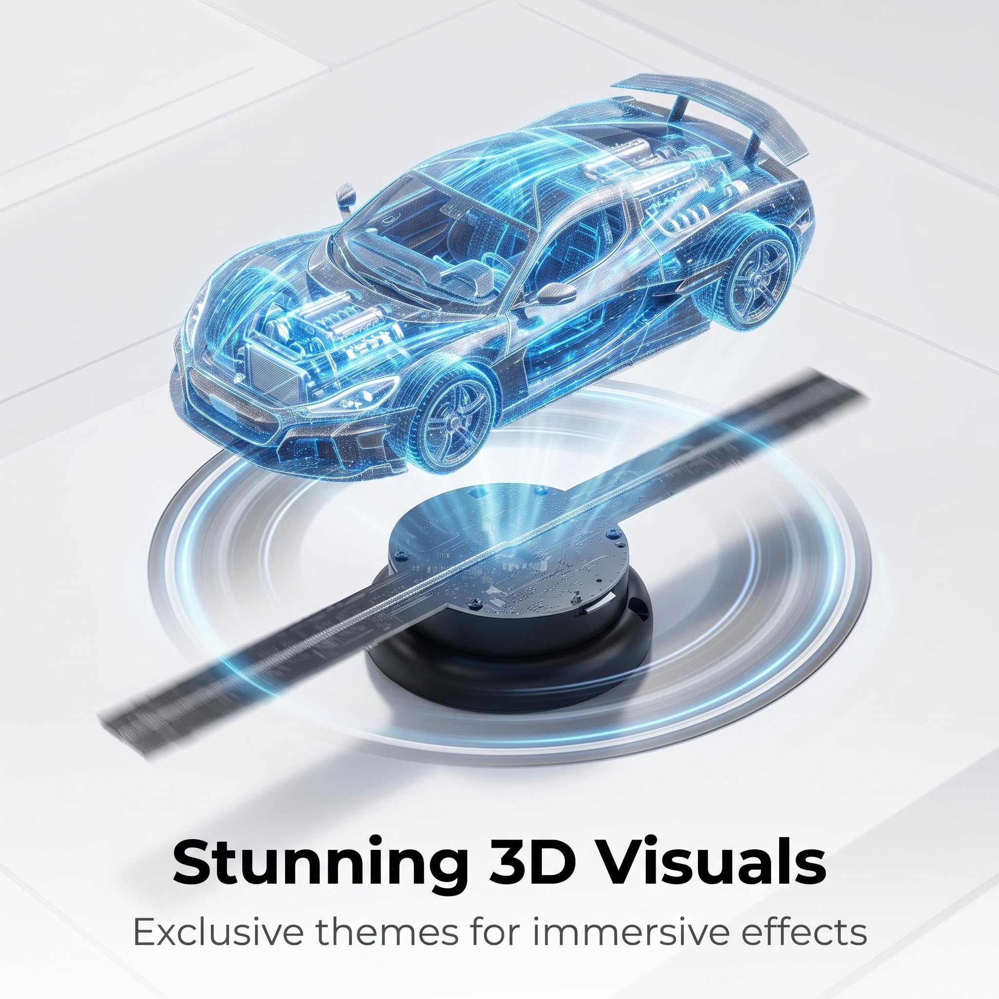 Wiilala 3D hologramme ventilateur 3D cercle App hologramme affichage publicitaire 224 lumières 11.81WiFi Ho