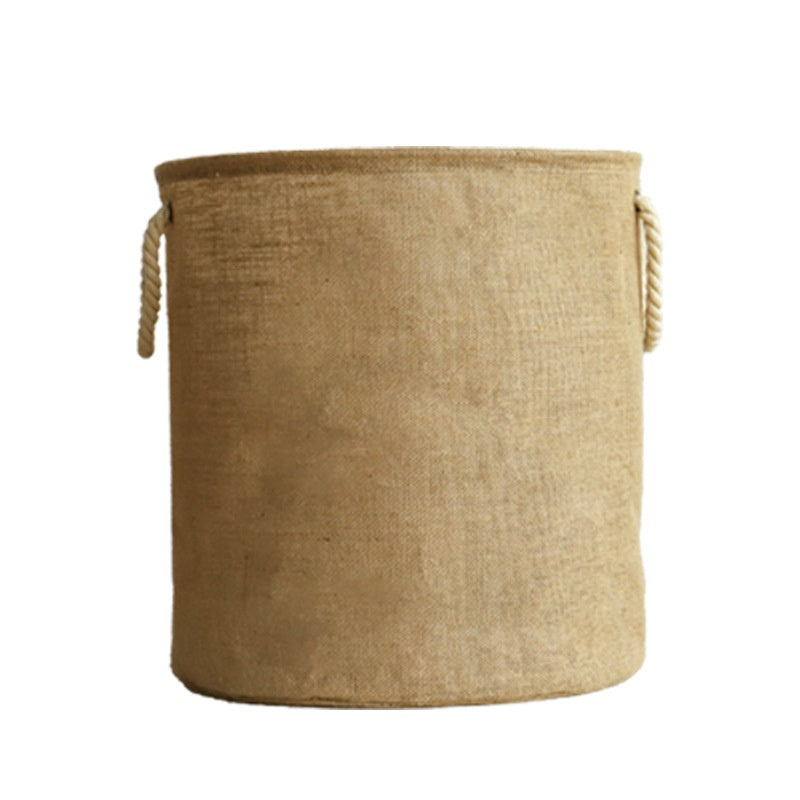 Panier de linge de jute Hamper de corde de coton portatif