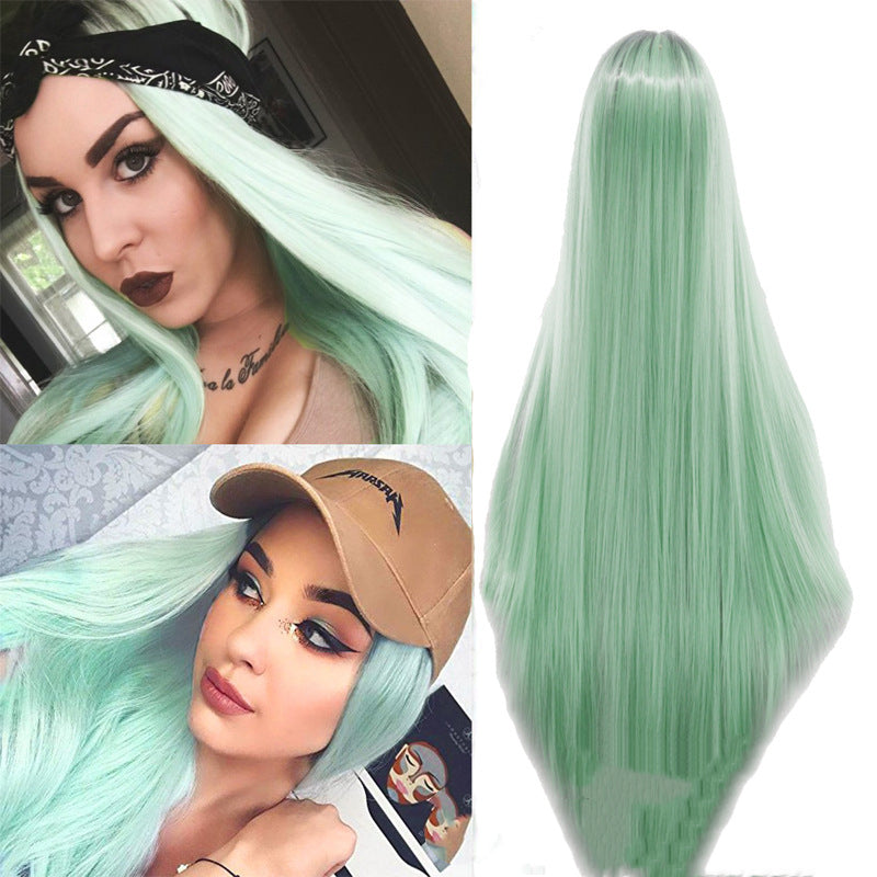 Cheveux ronds et grands teints de scalp, longs et droits
