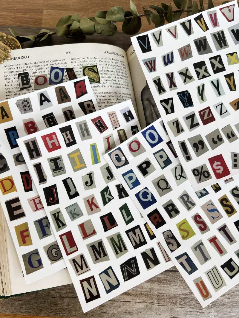 Stickers Anglais Lettres Et Nombres Symbole Etiquette Sticker Matière Décoration