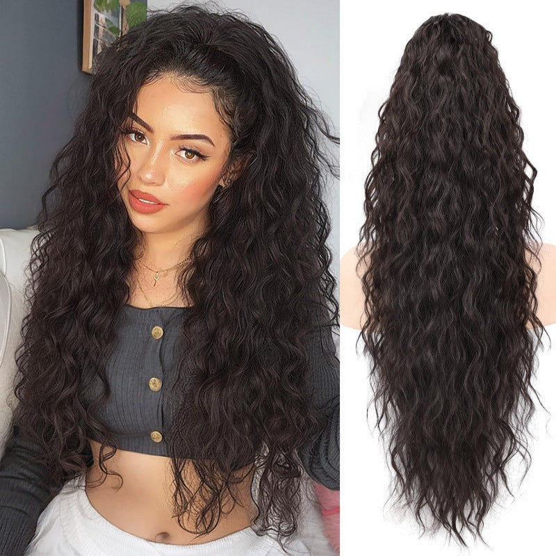 L'Europe et l'Amérique-style Grand Clip-in Long Wavy Ponytail Tiger-claw Long Curly Ponytai