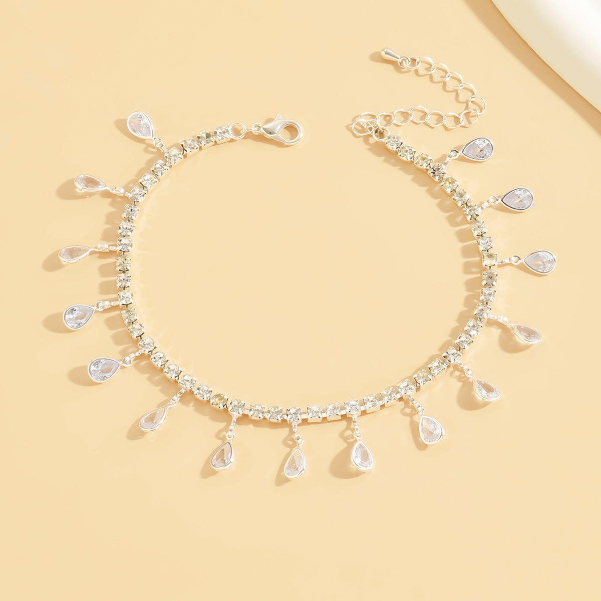 Léger Luxury et haut de gamme Zircon Water Drop Tassel Anklet