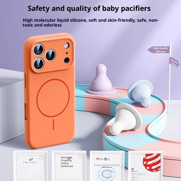Applicable à 17 Fine Circle Magnetic Phone Case Silicone liquide