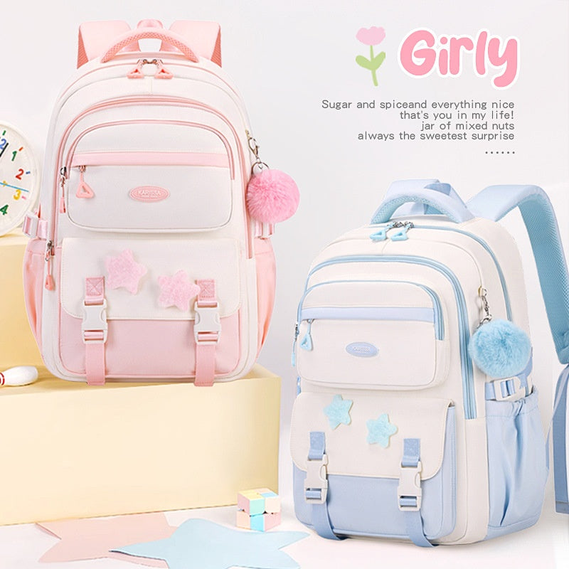 Moyen école et lycée filles sac à dos avec Trolley Sleeve