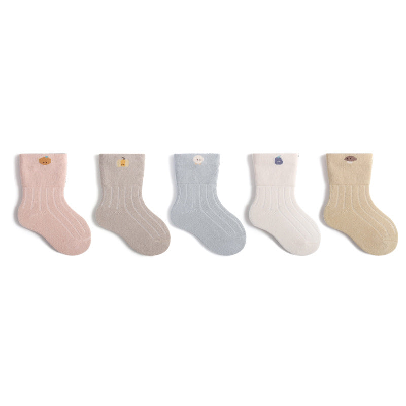 Nouveau-né Large bouche Cartoon sans os Tube moyen Chaussettes en coton