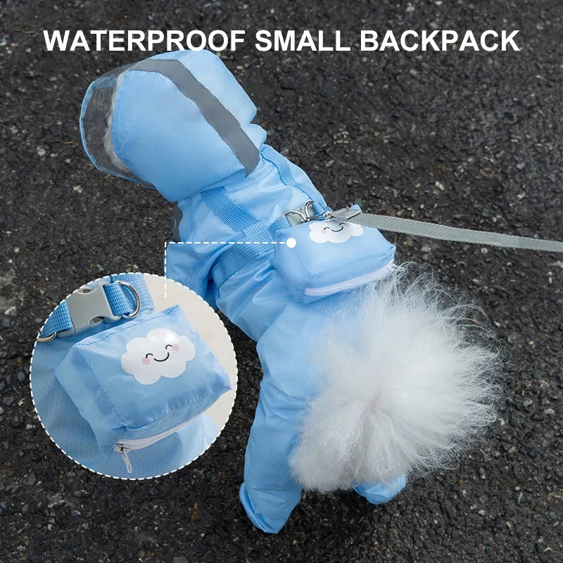 Pet Puppy Dog Raincoat Rain Jacket Coverage 4 Jambes Full Body Protection Waterproof Rainboo