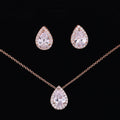 Boucles d'oreilles de collier en pierre gemme de goutte d'eau