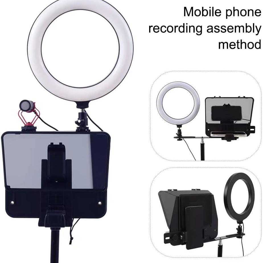 Smartphone portable SLR Caméra Teleprompter avec Mobile Phone Holder Télécommande Vidéo