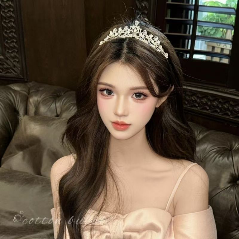 Tête d'affiche de la couronne de la mariée de Strass Flower Diamond