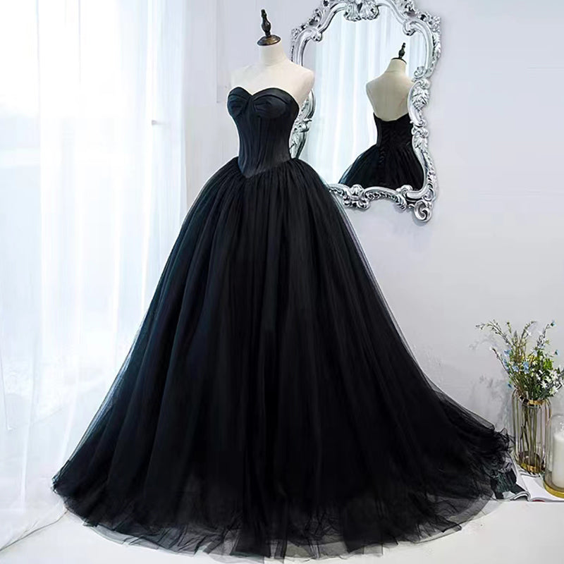 Robe de soirée noire peut porter anniversaire hôte léger de luxe Niche Wipe poitrine longue