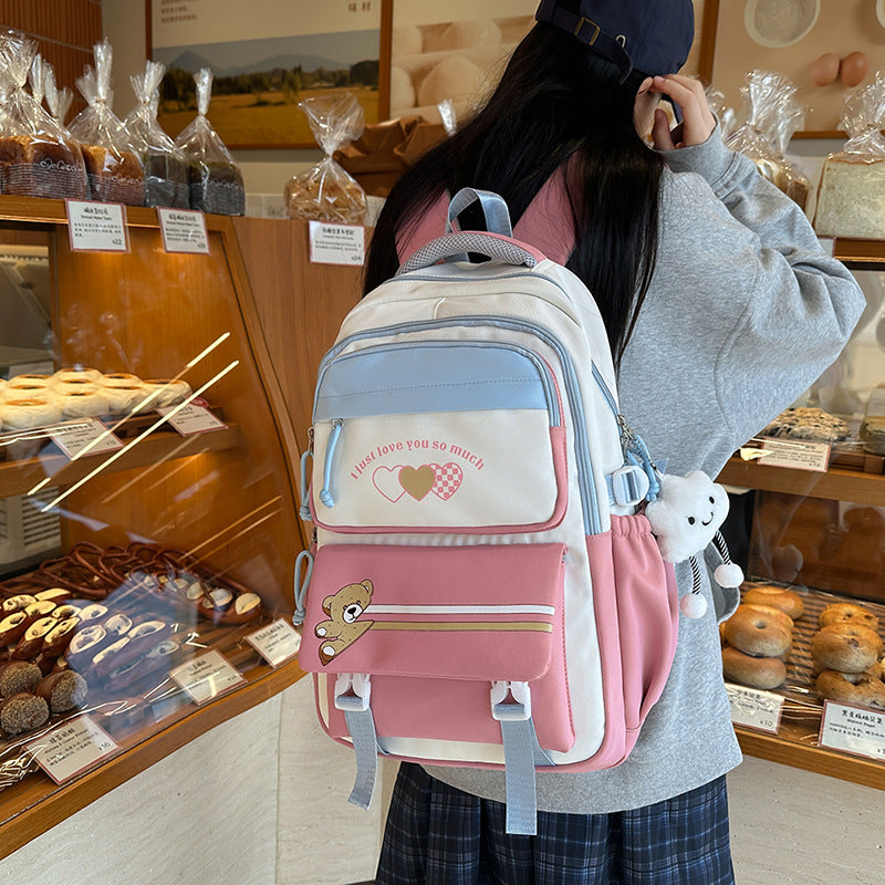 Étudiante Portable Burden Alléviation collège lycée fille grande capacité sac à dos