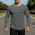 T-shirt rayé à manches longues pour hommes