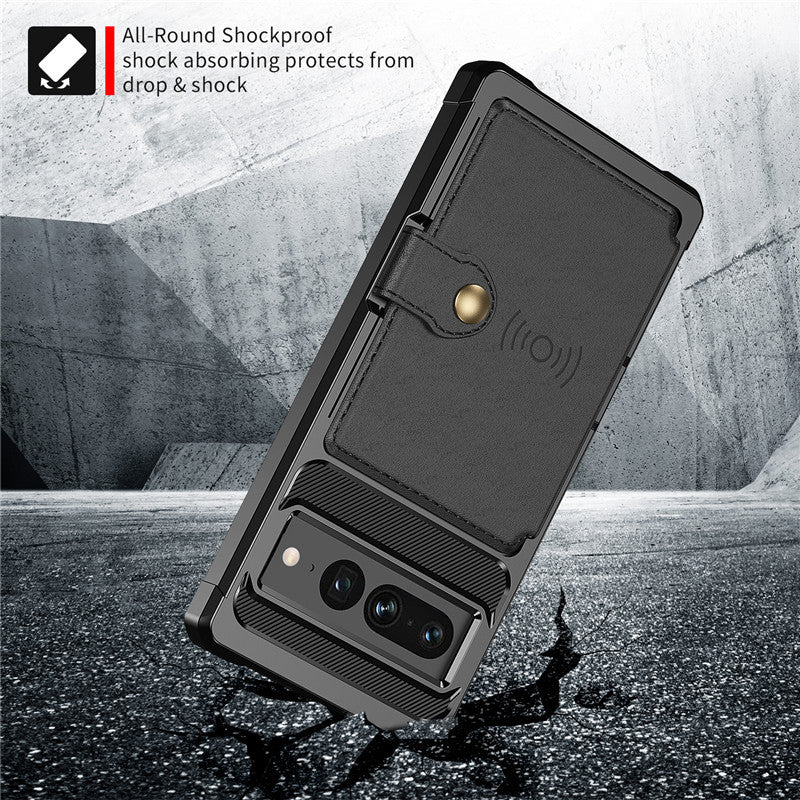 Applicable à Google Pixel 7 carte Phone Case Button Wallet Coque de protection anti-goutte