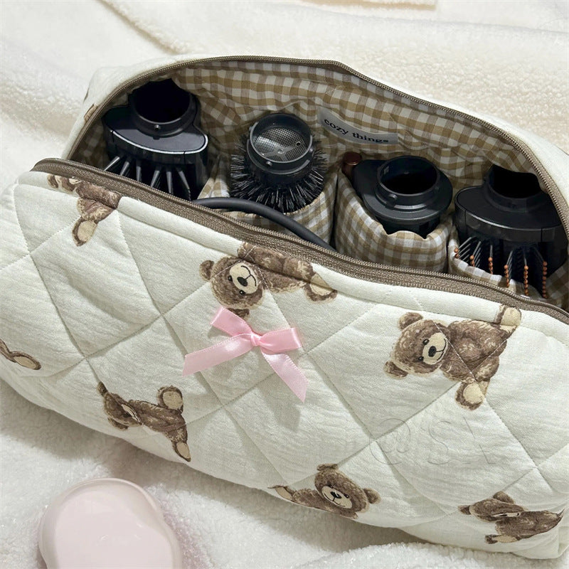 Sac de rangement en coton matelassé pour ours mignon compatible avec Airwrap Hair Styler
