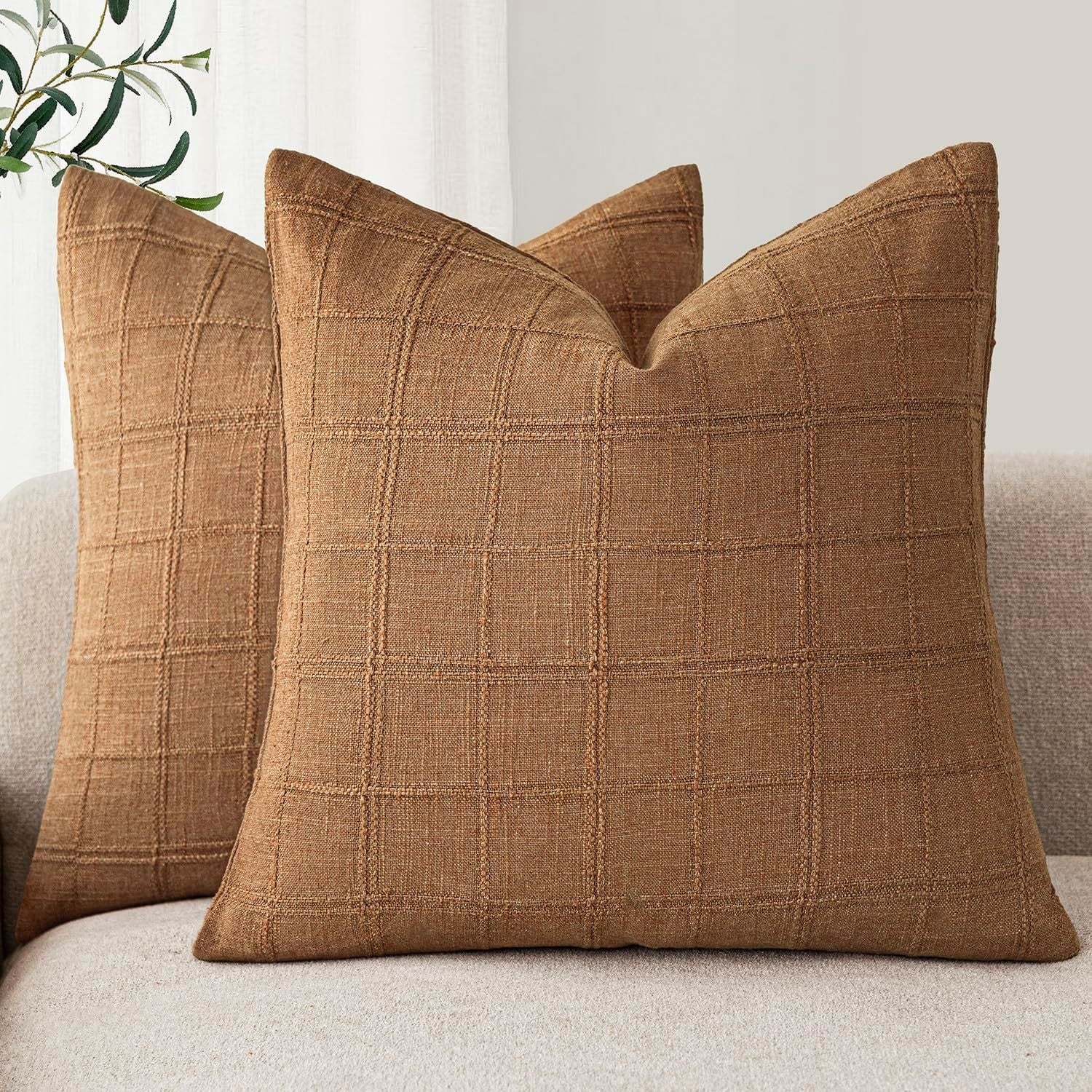 Coussins de canapé pour salon Chenille Plain en couleur solide