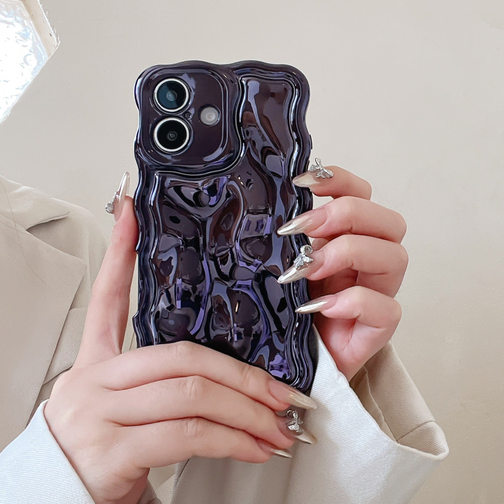 Ins Niche Water Ripple pour 17pro Max Phone Case