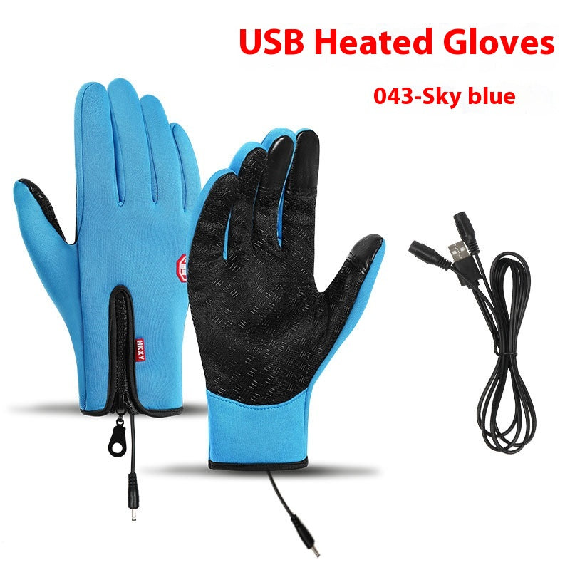 USB Chauffage électrique Gants de chauffage Winter Outdoors Sports Ski Warm Imperméable