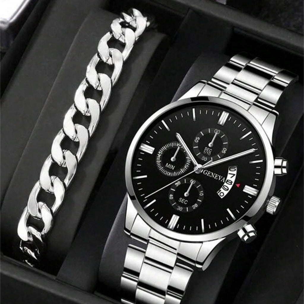 Calendrier Montres en acier Montres en quartz pour hommes