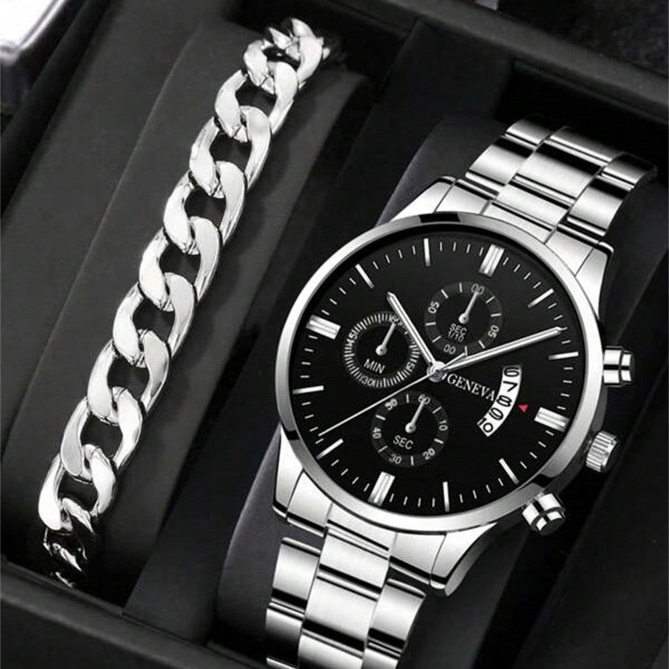 Calendrier Montres en acier Montres en quartz pour hommes